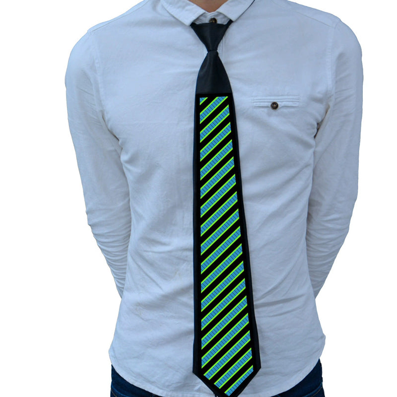 Sound Control Light Up Tie With Follow Music Flash Novelty Shining Ties For Men,Women DJ,Parties,Bars and Mardi Gras