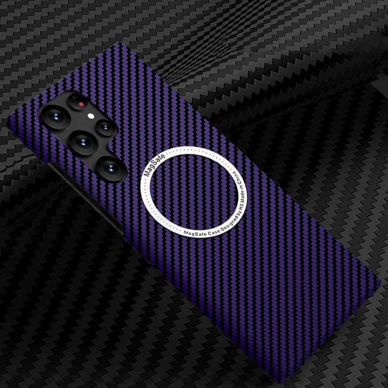 Carbon Fiber Pattern Magnetic Case – Slim, Full Protection, Magnetic Compatible For Galaxy S25 S24 S23 S22 Series