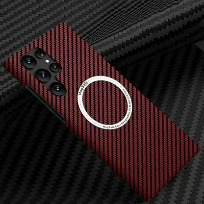 Carbon Fiber Pattern Magnetic Case – Slim, Full Protection, Magnetic Compatible For Galaxy S25 S24 S23 S22 Series