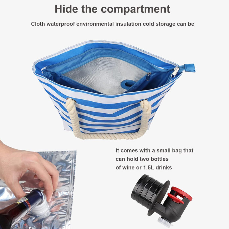 Wine Handbag Beach Wine Purse Wine Bag with Hidden Dispenser Beach Tote