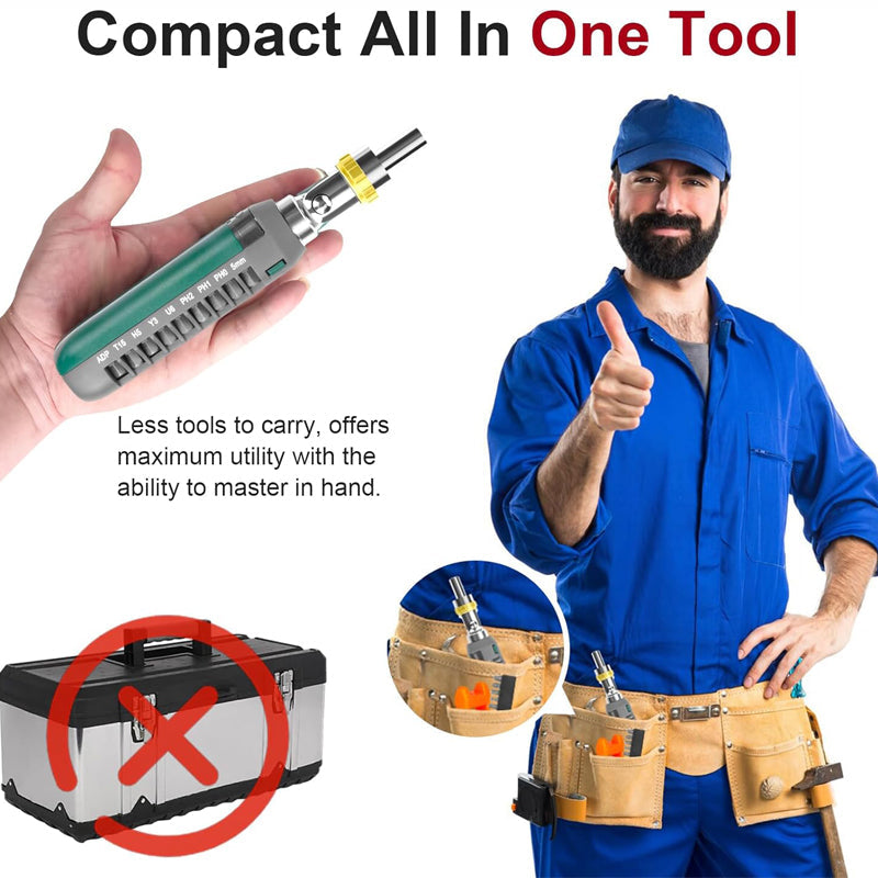 Ratcheting screwdriver set Tool Kit 14-in-1 Screw Driver Set Kit Multi Screwdriver with Magnetic Tip, 180° Adjustable Angle