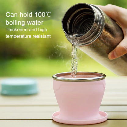 2025 New Large Capacity Silicone Folding Cup Portable Folding Water Cup