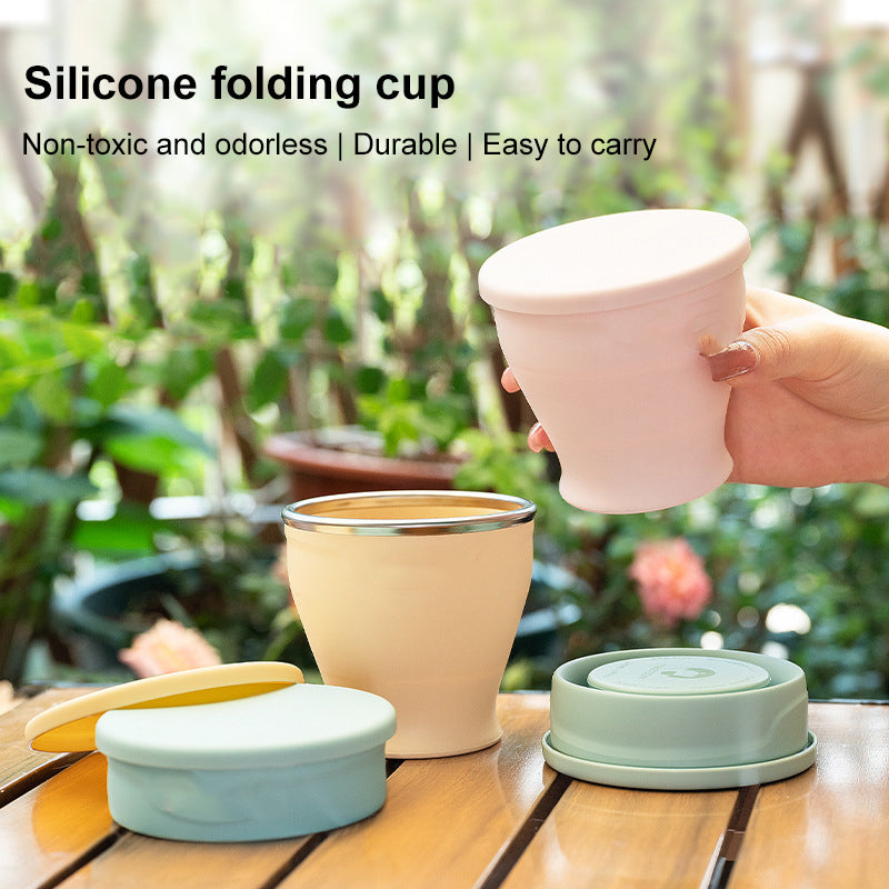 2025 New Large Capacity Silicone Folding Cup Portable Folding Water Cup