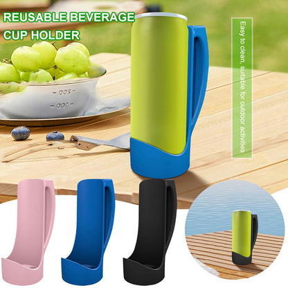 Slim Can Holder with Handle 2025 Upgrade Reusable Can Holders for Drinks Easy Drink Holder Sturdy Desgin for Easy Cleaning Perfect for Outdoor Events Parties Daily Use