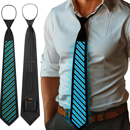 Sound Control Light Up Tie With Follow Music Flash Novelty Shining Ties For Men,Women DJ,Parties,Bars and Mardi Gras