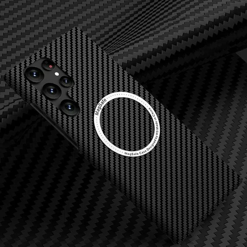 Carbon Fiber Pattern Magnetic Case – Slim, Full Protection, Magnetic Compatible For Galaxy S25 S24 S23 S22 Series