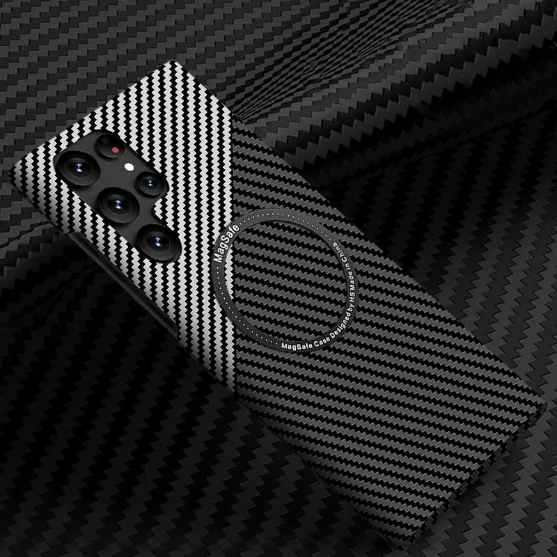 Carbon Fiber Pattern Magnetic Case – Slim, Full Protection, Magnetic Compatible For Galaxy S25 S24 S23 S22 Series