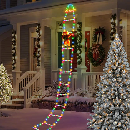 🎄 LED Christmas Decorative Ladder Lights with Santa Claus 🎅✨