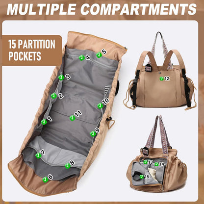 Multifunctional Travel Bag for Ladies - Doubles as a Stylish Backpack, Crossbody and Shoulder Bag, Boasts Great Storage