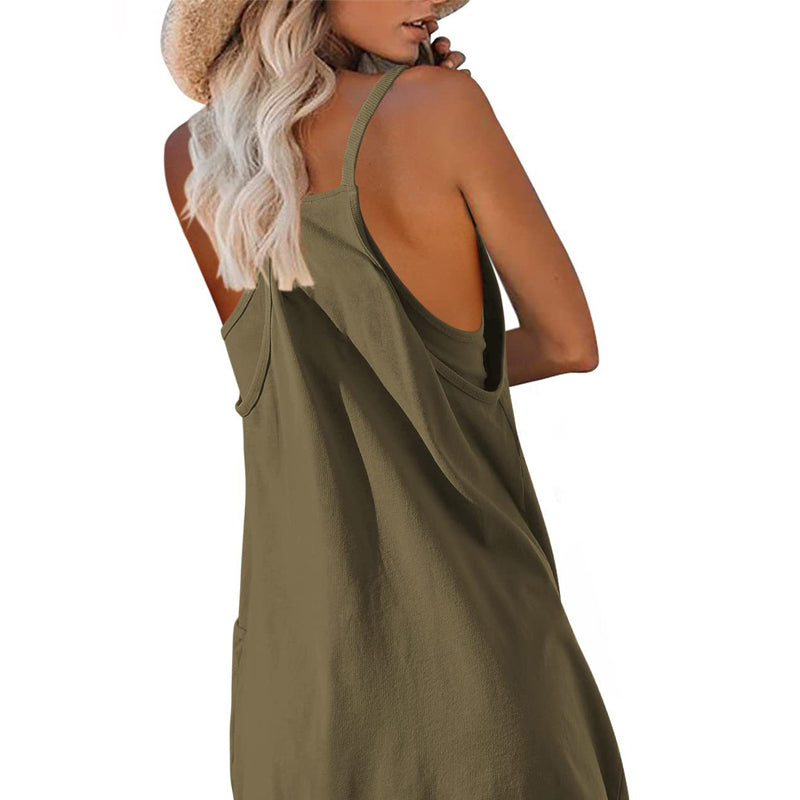 Women Dress Workout Mini Dress with Shorts Sleeveless Straps Golf Athletic Dresses