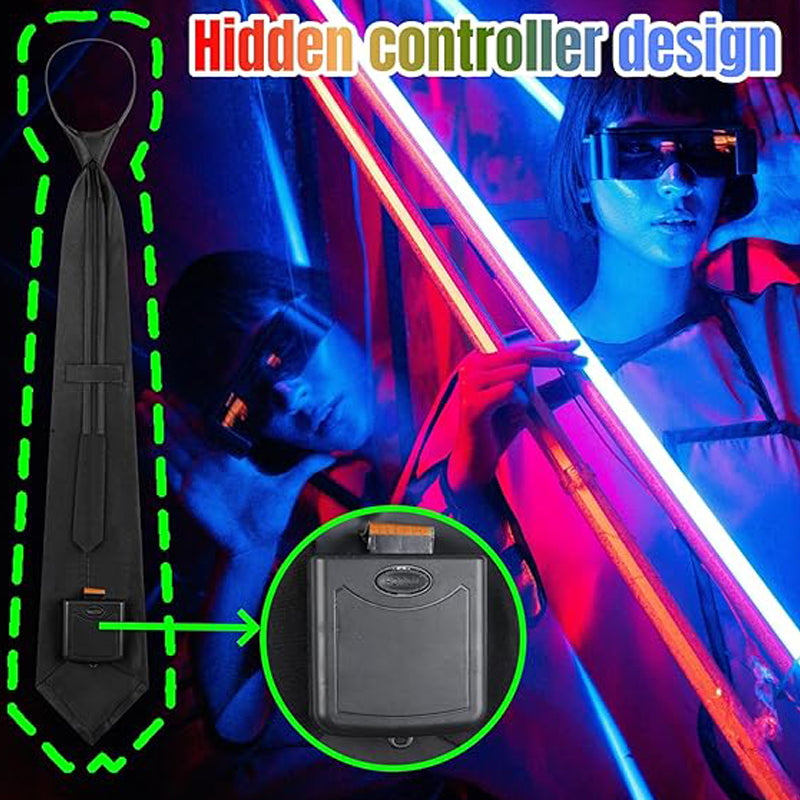 Sound Control Light Up Tie With Follow Music Flash Novelty Shining Ties For Men,Women DJ,Parties,Bars and Mardi Gras
