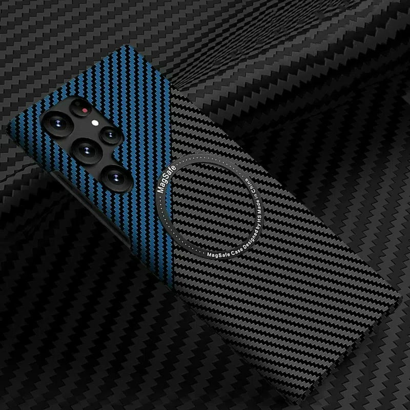 Carbon Fiber Pattern Magnetic Case – Slim, Full Protection, Magnetic Compatible For Galaxy S25 S24 S23 S22 Series