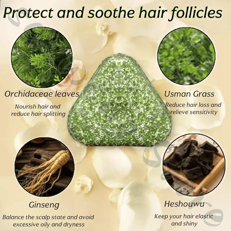 🌿 Herbal Hair Care Shampoo Bar  Handmade Natural Shampoo Soap