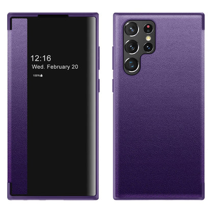 View Window Flip Leather Phone Case For Samsung S25 Ultra/S24 Ultra