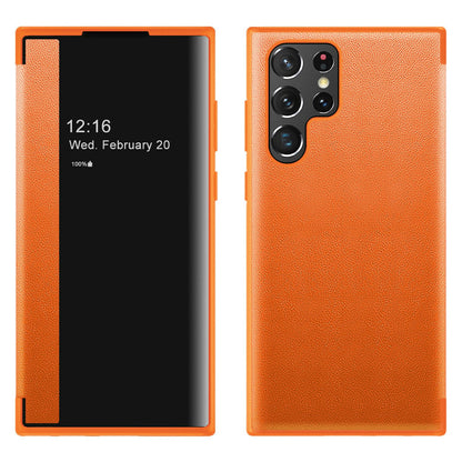 View Window Flip Leather Phone Case For Samsung S25 Ultra/S24 Ultra