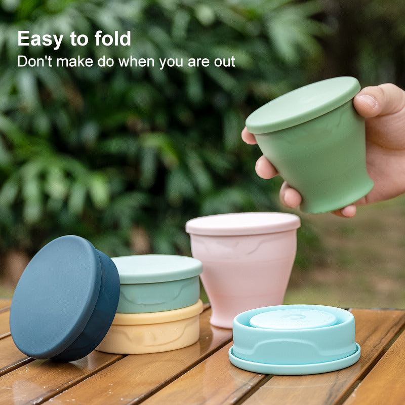 2025 New Large Capacity Silicone Folding Cup Portable Folding Water Cup