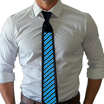 Sound Control Light Up Tie With Follow Music Flash Novelty Shining Ties For Men,Women DJ,Parties,Bars and Mardi Gras