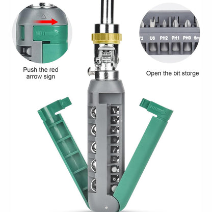 Ratcheting screwdriver set Tool Kit 14-in-1 Screw Driver Set Kit Multi Screwdriver with Magnetic Tip, 180° Adjustable Angle