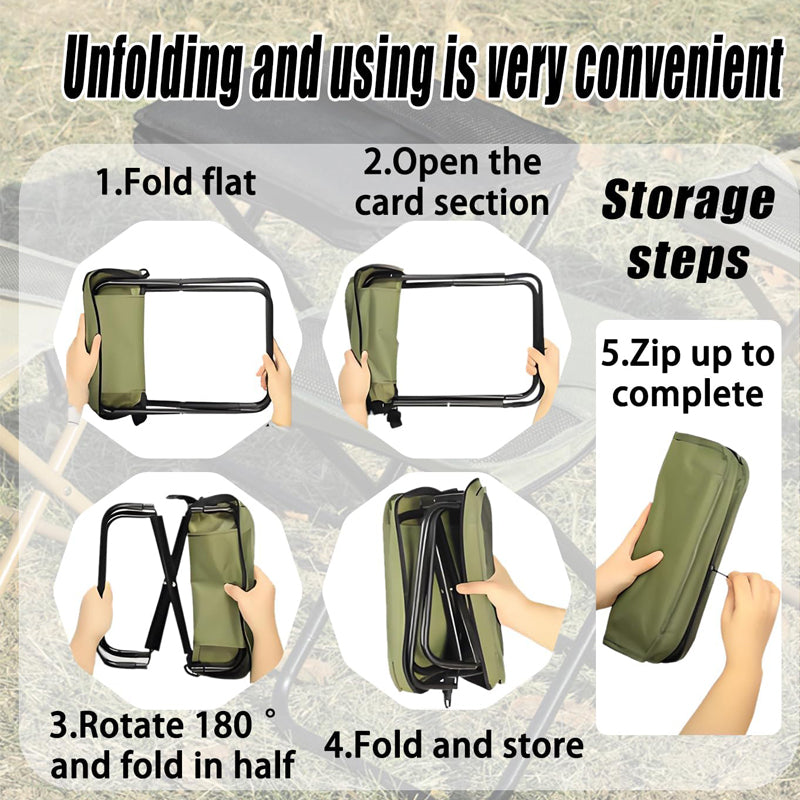 Foldable Backpack Stool, Portable Stool for Mountaineering and Hiking, Ultra-Light Compact Folding Camping Stool