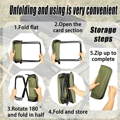Foldable Backpack Stool, Portable Stool for Mountaineering and Hiking, Ultra-Light Compact Folding Camping Stool