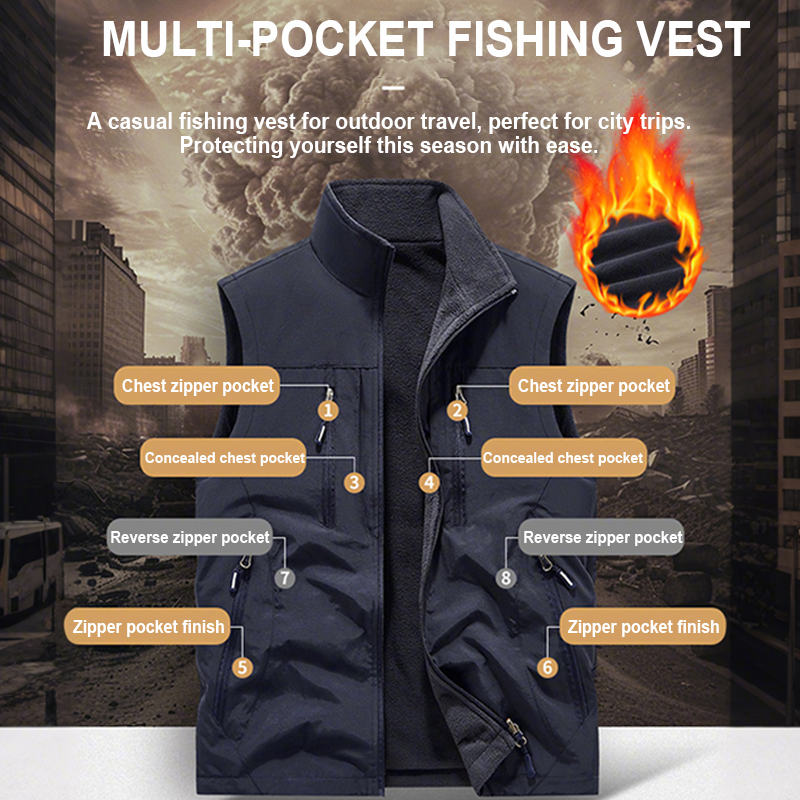 ⏰Limited Time Sale 50% OFF🔥🧥Men's Oversized Sleeveless Vest Jacket With Pockets