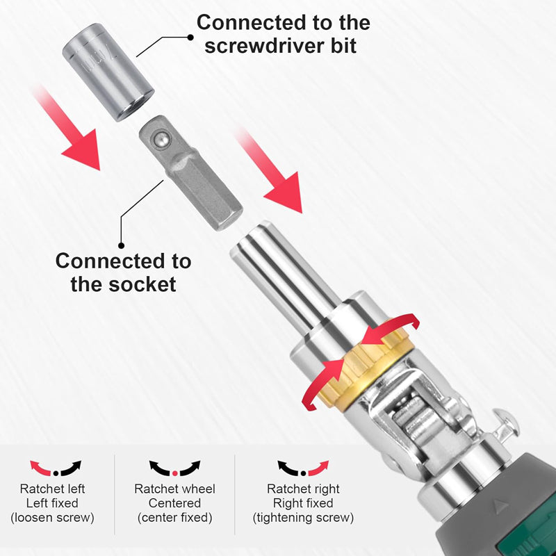 Ratcheting screwdriver set Tool Kit 14-in-1 Screw Driver Set Kit Multi Screwdriver with Magnetic Tip, 180° Adjustable Angle