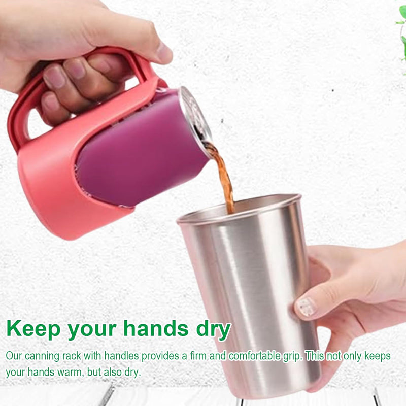 Slim Can Holder with Handle 2025 Upgrade Reusable Can Holders for Drinks Easy Drink Holder Sturdy Desgin for Easy Cleaning Perfect for Outdoor Events Parties Daily Use