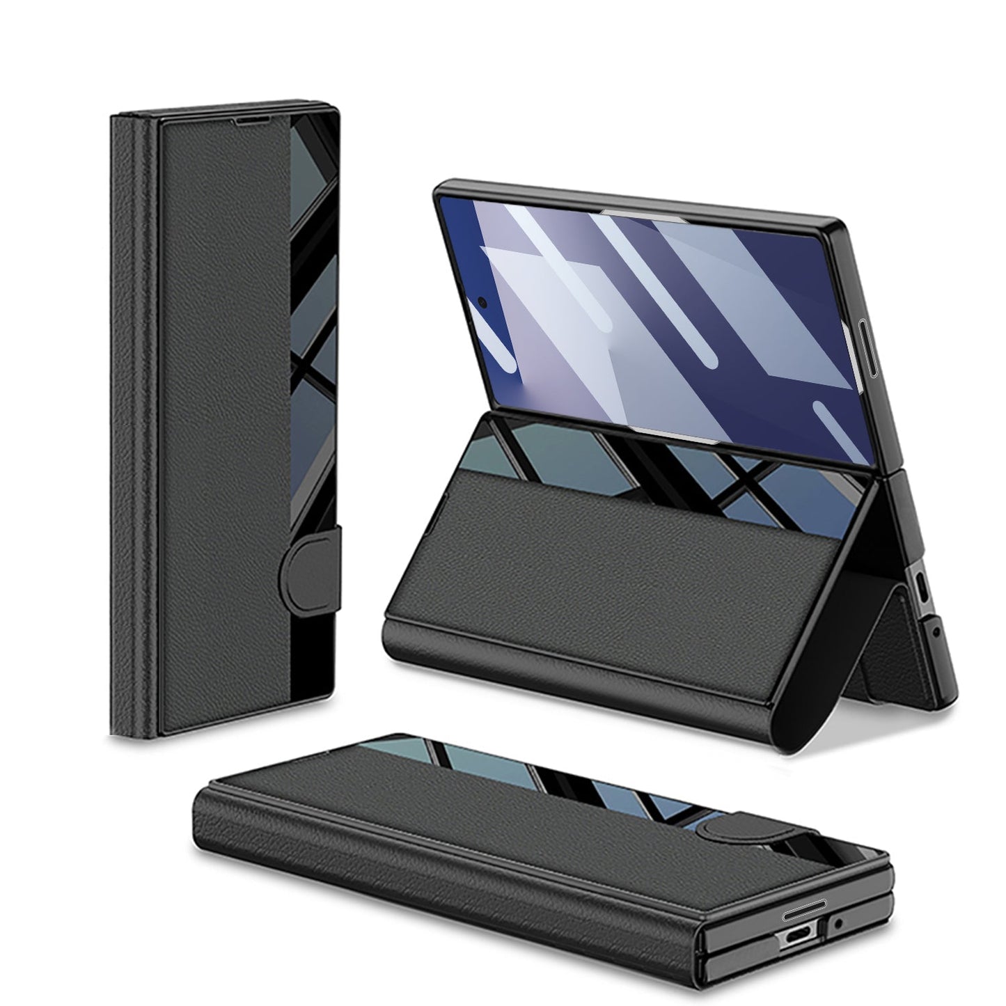 Luxurious Leather Cover Shockproof Phone Case With Screen Protector & Pen Slot For Galaxy Z Fold 6/7