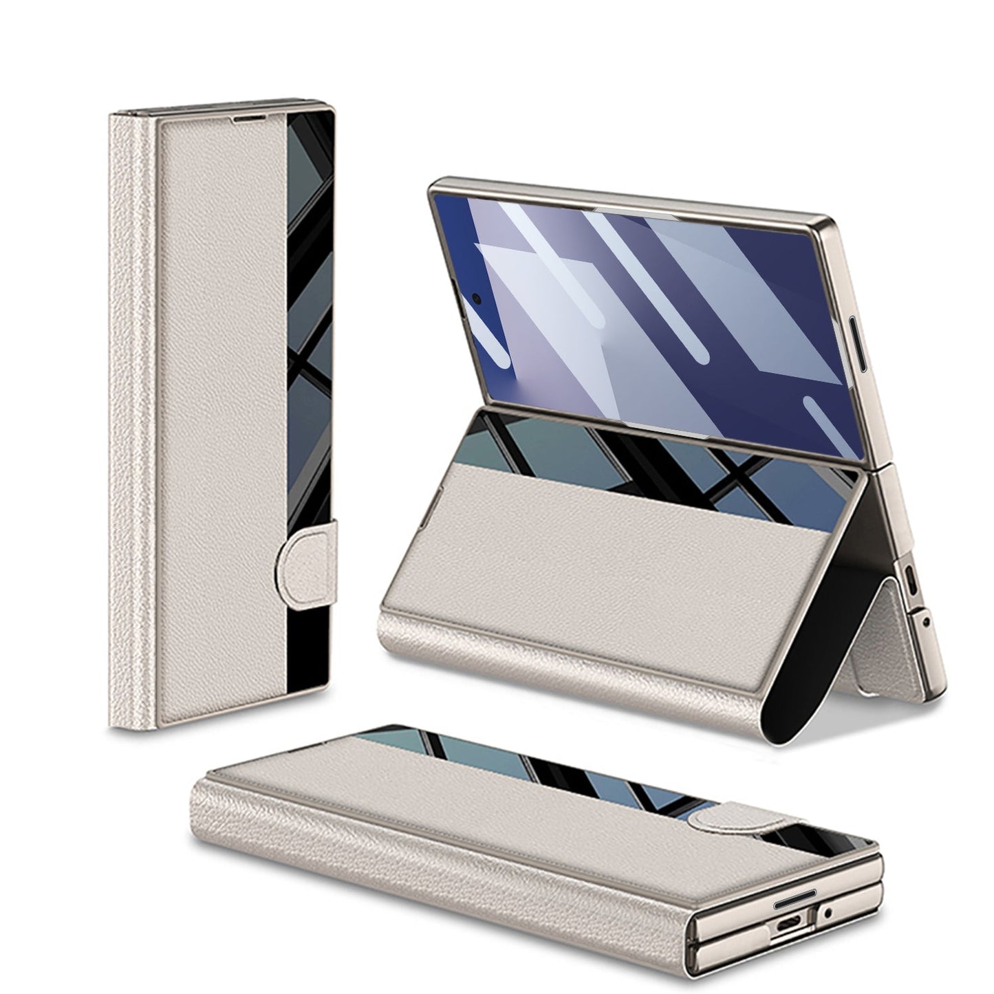 Luxurious Leather Cover Shockproof Phone Case With Screen Protector & Pen Slot For Galaxy Z Fold 6/7