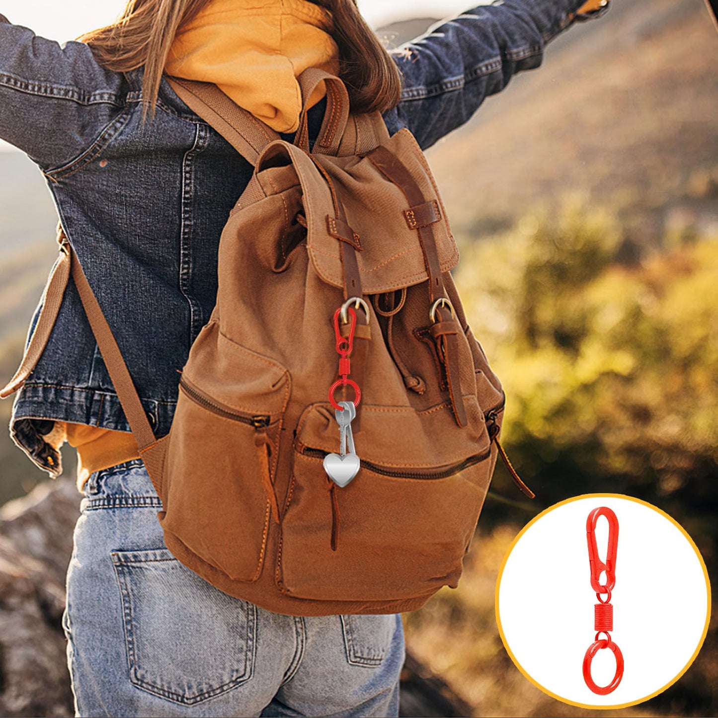 Car Keychain Bag Accessories Colorful Spring Keychain Pendant(4 Random Colors)