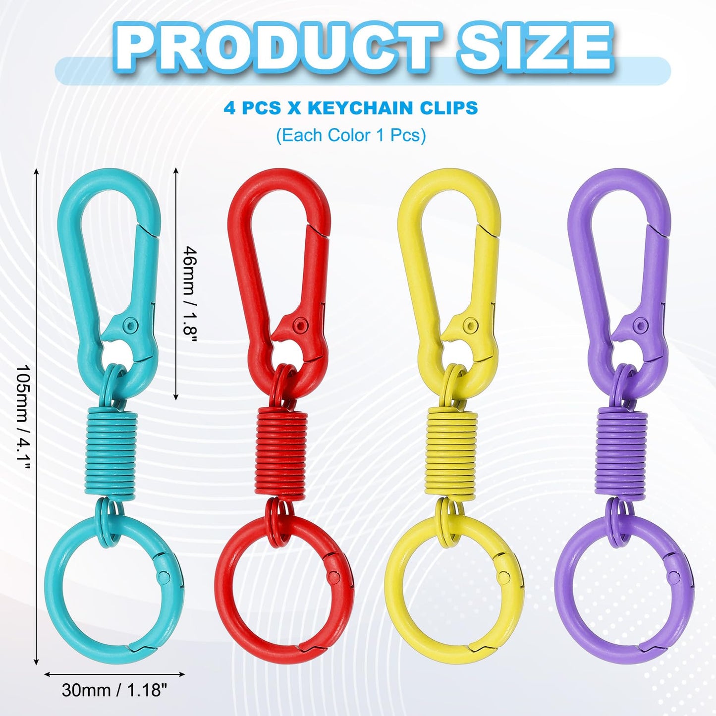 Car Keychain Bag Accessories Colorful Spring Keychain Pendant(4 Random Colors)