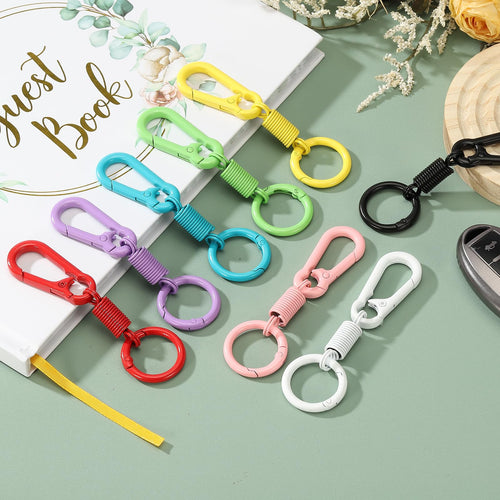 Car Keychain Bag Accessories Colorful Spring Keychain Pendant(4 Random Colors)