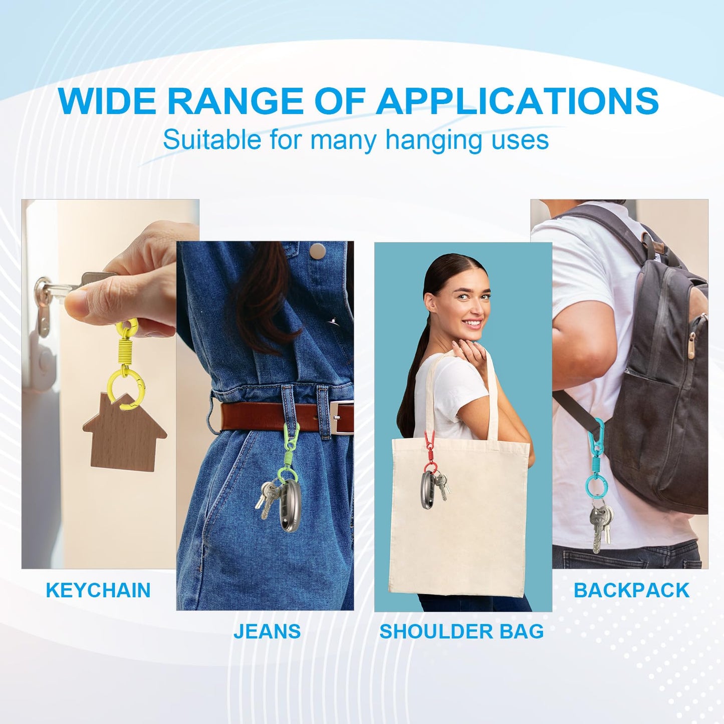 Car Keychain Bag Accessories Colorful Spring Keychain Pendant(4 Random Colors)