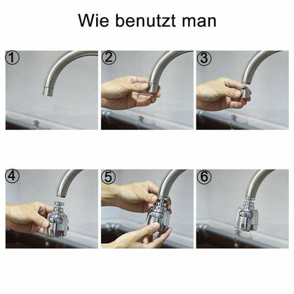 360-degree rotatable connection nozzles for faucets, ABS, or metal